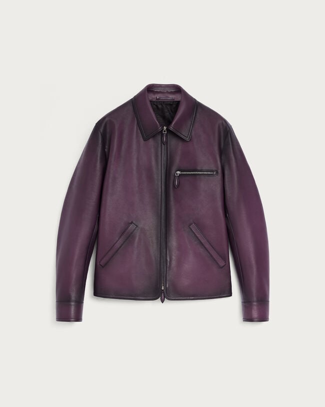 Leather Patina Un Jour Blouson, Grapes, hi-res