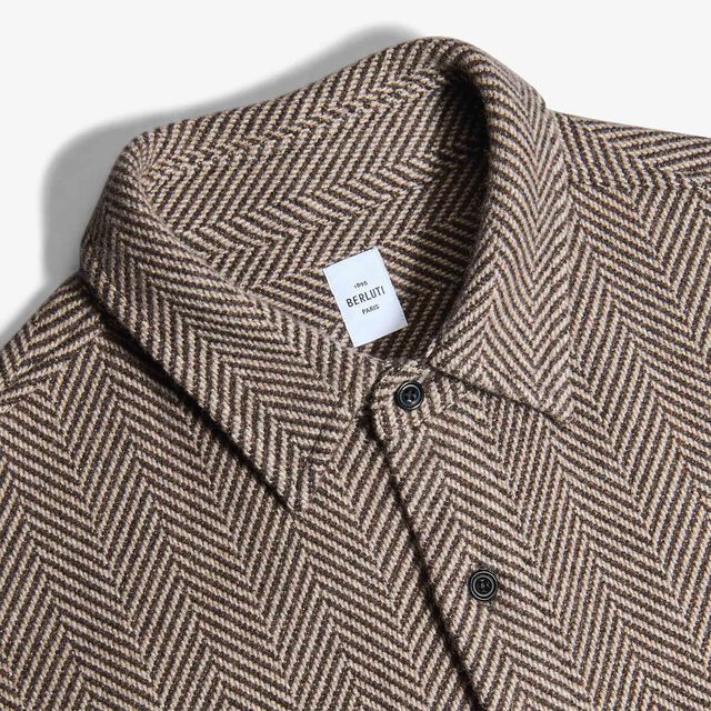 Herringbone cashmere Overshirt, COFFEE BEAN, hi-res 6