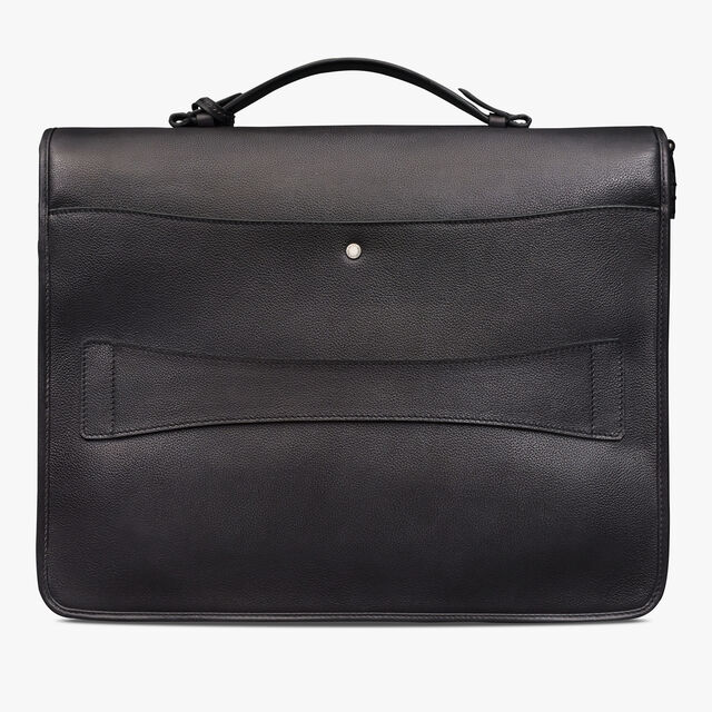 Postino Leather Briefcase, NERO GRIGIO, hi-res 4