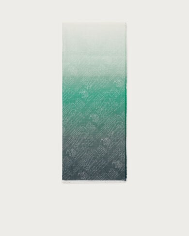 デグラデ スクリットパターン スカーフ, Emerald, hi-res
