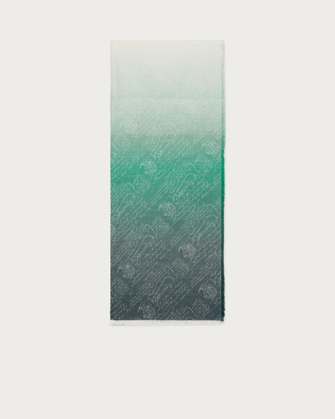 Echarpe D&eacute;grad&eacute;e Motif Scritto, Emerald, hi-res