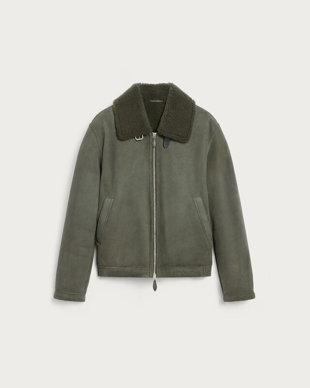 Shearling Blouson, Forest Green, hi-res