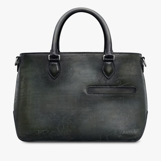 Toujours XS Scritto Leather Tote Bag, ELEPHANT GREY, hi-res