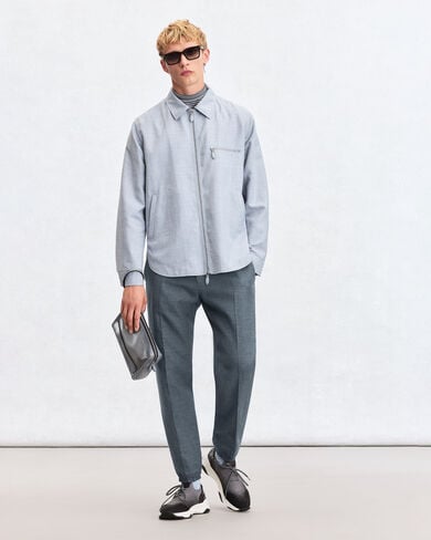 ファストトラック レザージッププラー ジョグパンツ, Steel Blue & Cloudy Blue, hi-res