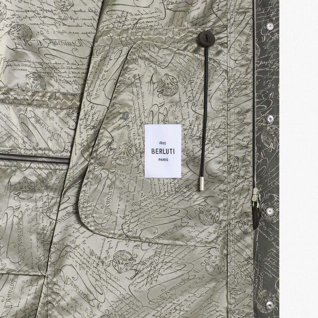 Long Packable Scritto Nylon Parka, SMOKY SILVER, hi-res 6