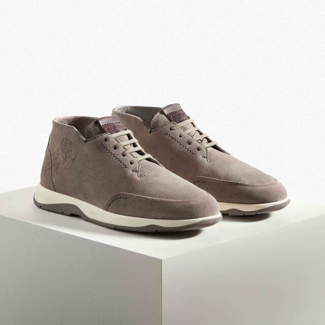 Echappee Scritto Suede Calf Derby, GREY, hi-res 10
