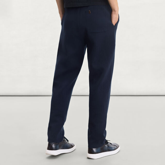 Double Face Knitted Pants, COLD NIGHT BLUE, hi-res 3