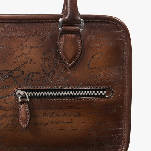 Sac Bandoulière Un Jour Gulliver En Cuir Scritto, CACAO INTENSO, hi-res 5