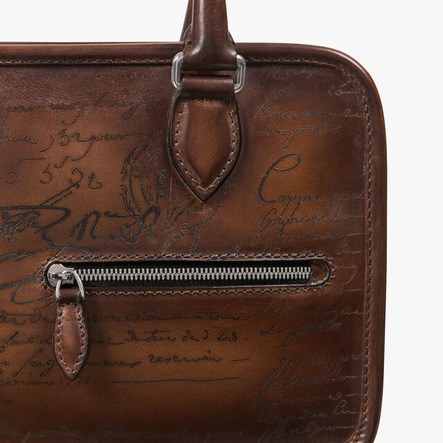 Un Jour Gulliver Scritto Leather Messenger, CACAO INTENSO, hi-res 5