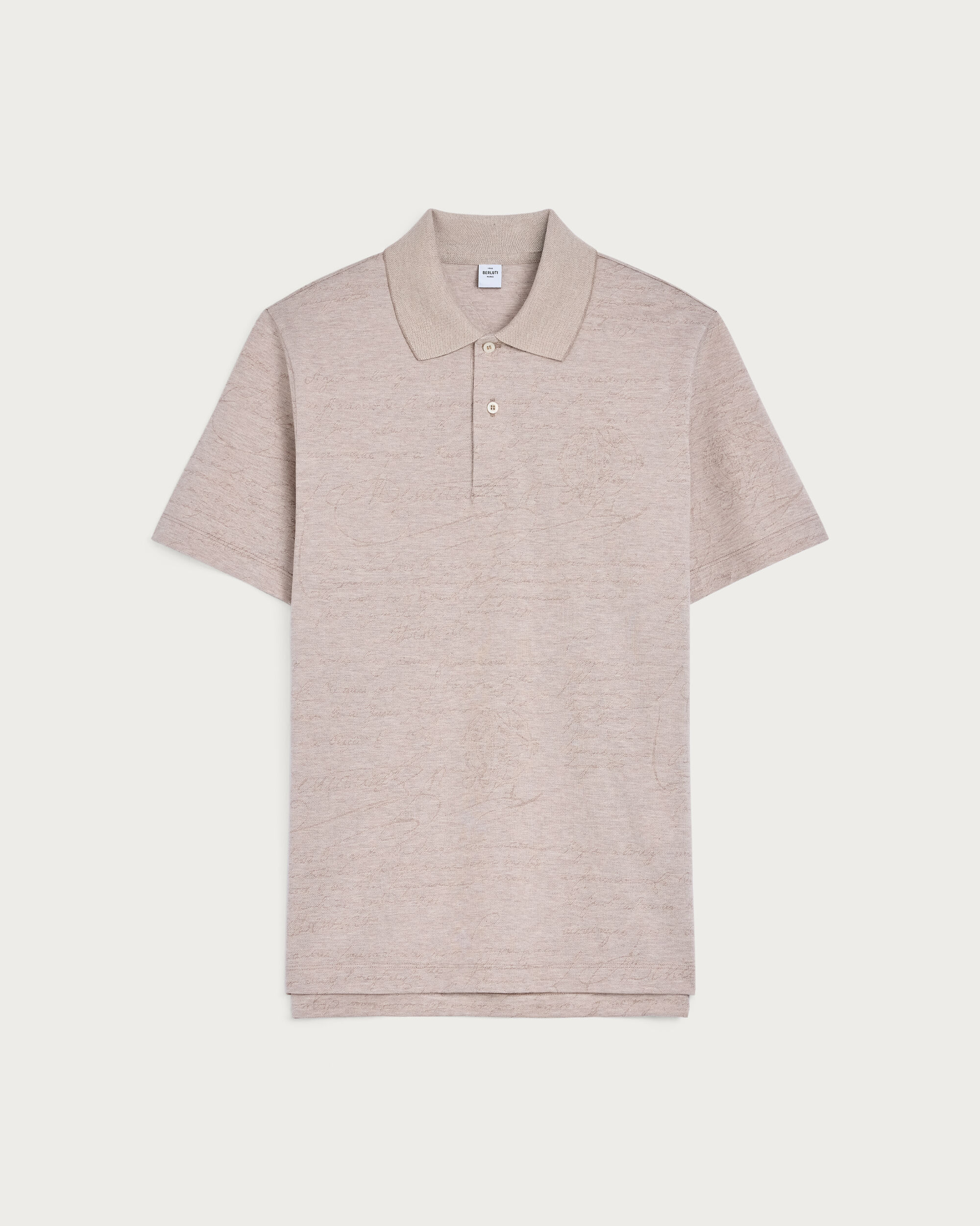 Scritto Pattern Piqu&eacute; Polo, Breezy Beige, hi-res