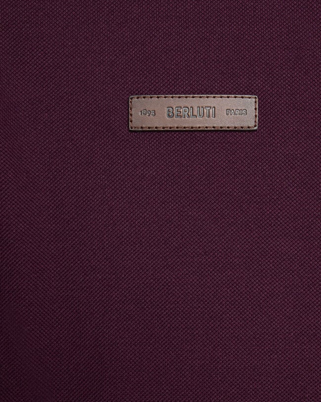 皮革细节Polo衫, Purple Grape, hi-res