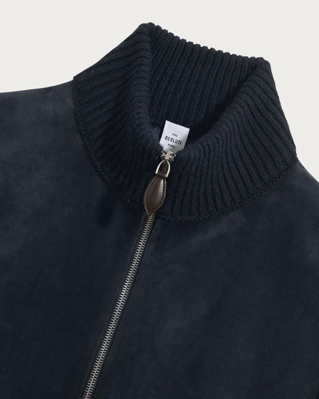 Leather and Knit Bodywarmer, Anthracite Melange, hi-res