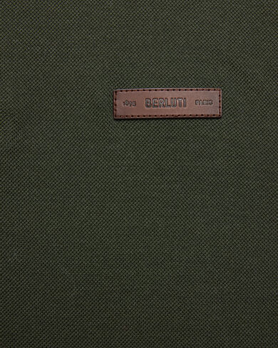 Polo with Leather Detail, Dark Green, hi-res