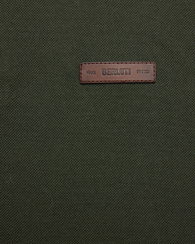 皮革细节Polo衫, Dark Green, hi-res