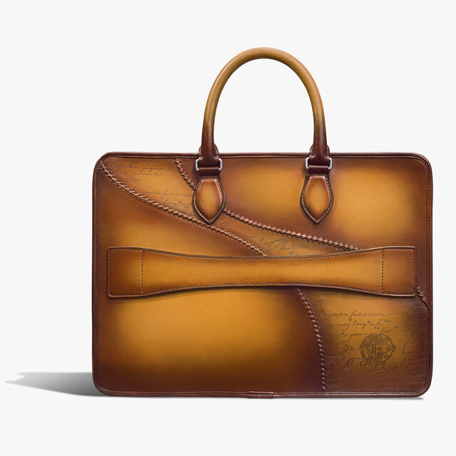 Un Jour Scritto Leather Briefcase, ICE GOLD, hi-res 3