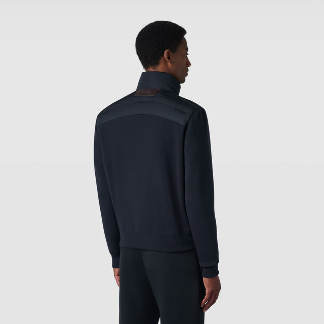 Wool & Nylon Mix Material Blouson, BLUE WINTER NIGHT, hi-res 3