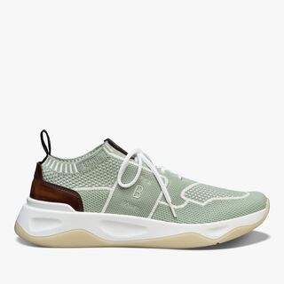 Shadow Knit And Leather Sneaker, SAGE, hi-res