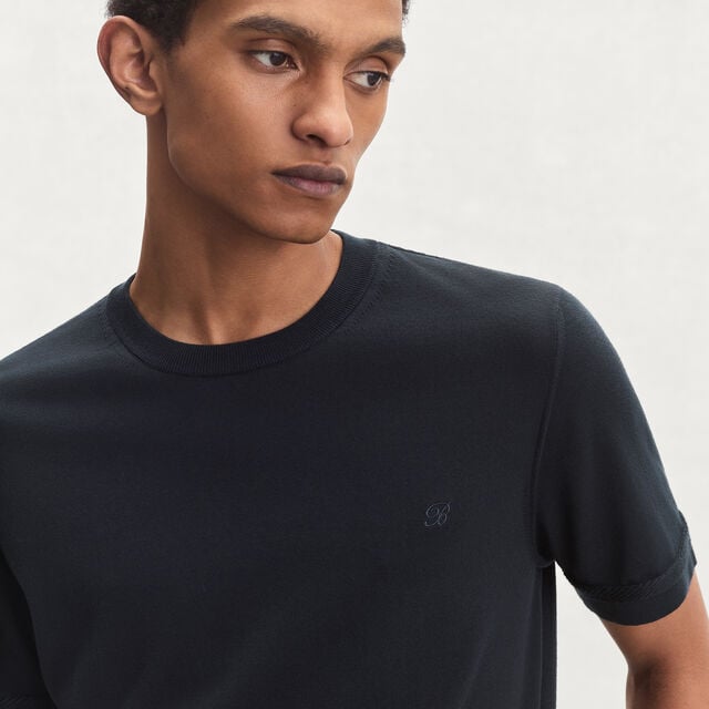B-Thabor Short Sleeves Crewneck, NERO BLUE, hi-res 2