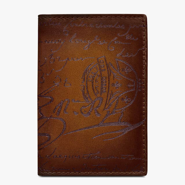 Jagua Scritto图纹皮革卡包, CACAO INTENSO, hi-res 1