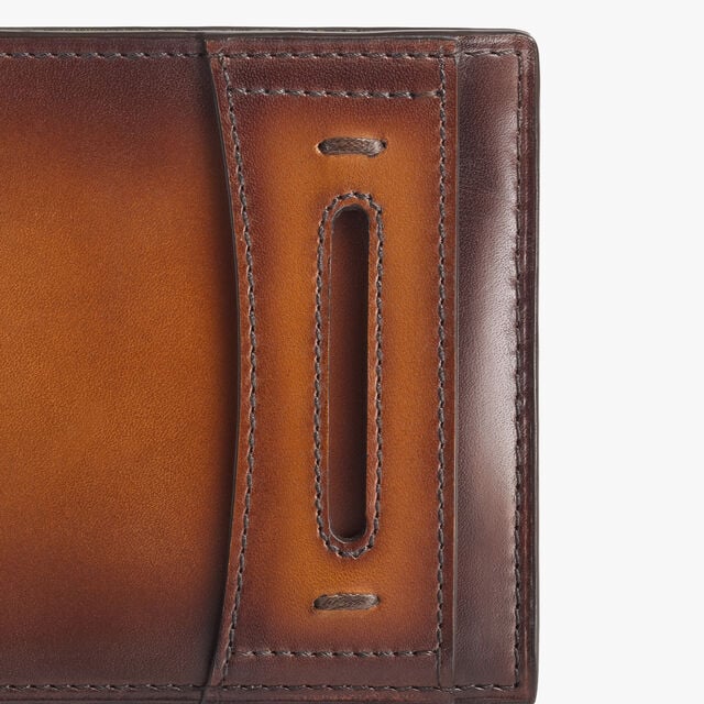 Makore Slim Andy Compact Wallet In Leather, CACAO INTENSO, hi-res 5