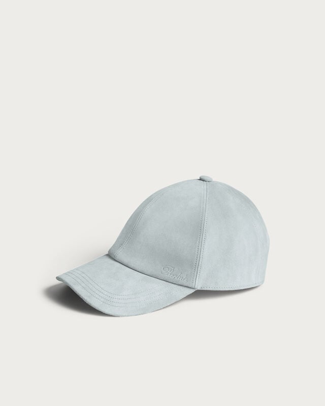 Leather Baseball Cap, Dove Blue, hi-res