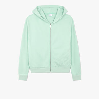 Embroidered Scritto Zip Up Hoodie, SAGE, hi-res