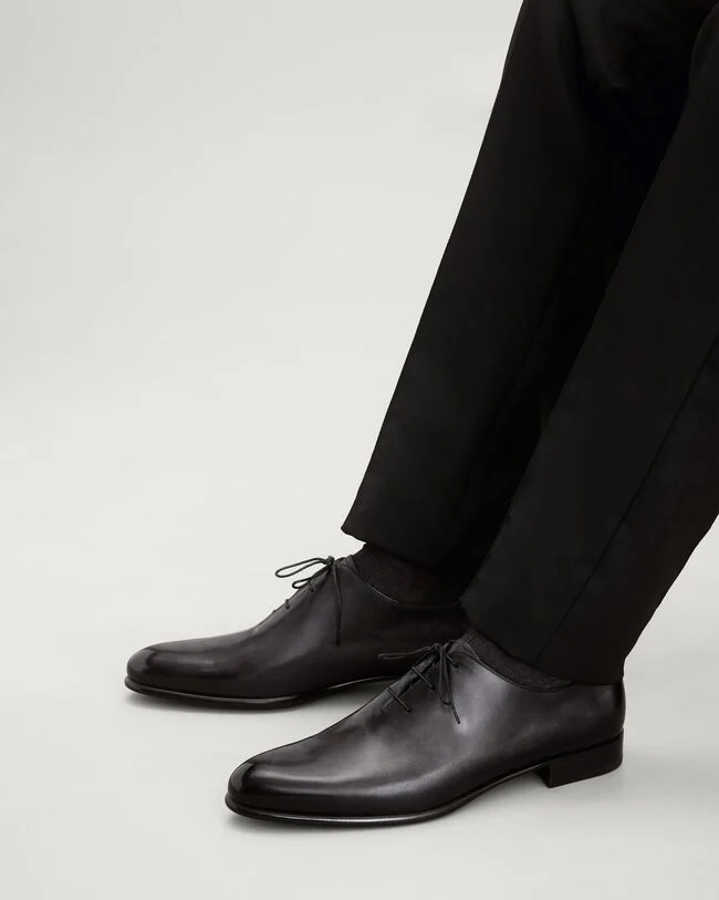 Alessandro Galet Calf Leather Oxford, Nero Grigio, hi-res