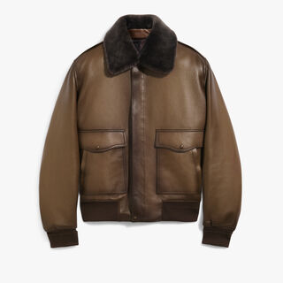 Blouson Aviateur en Cuir Patiné Blouson Aviateur en Cuir Patiné