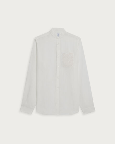 Officer Collar Shirt, White, hi-res