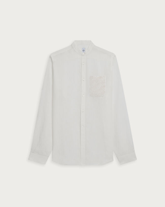 Officer Collar Shirt, White, hi-res