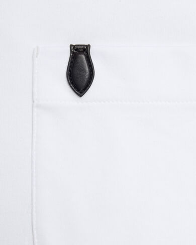 Pocket T-shirt with Leather Detail, Blanc Optique, hi-res