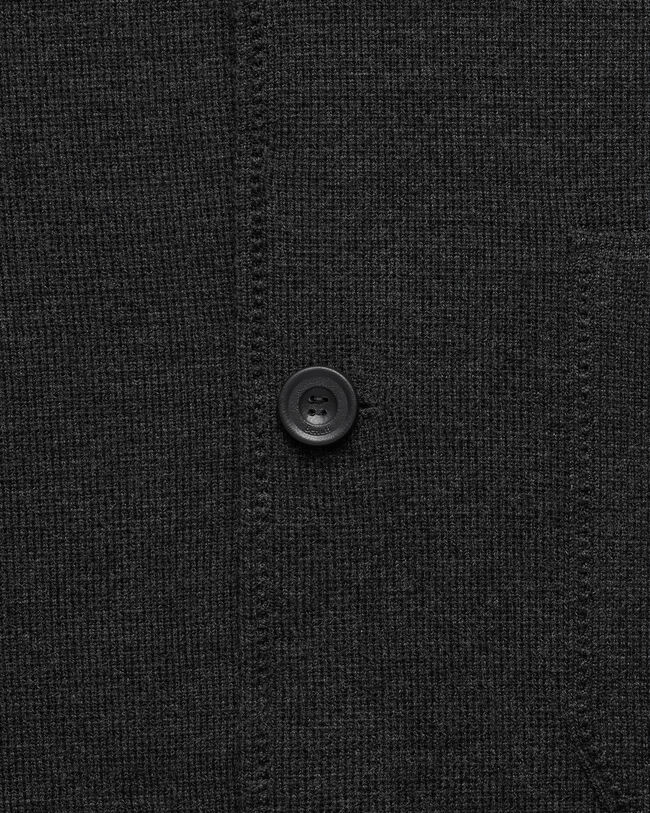 Bicolor Knitted Foresti&egrave;re with Leather Details, Dark Grey Melange & Duck Egg, hi-res