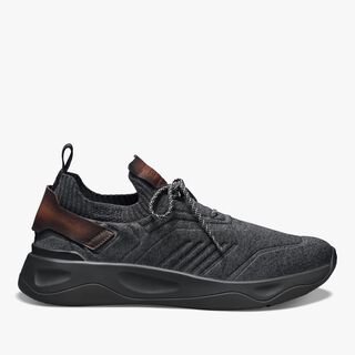 Shadow Knit And Leather Sneaker, DARK GREY, hi-res