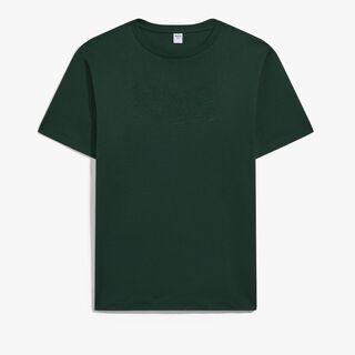刺绣Scritto图纹T恤衫, DEEP GREEN, hi-res