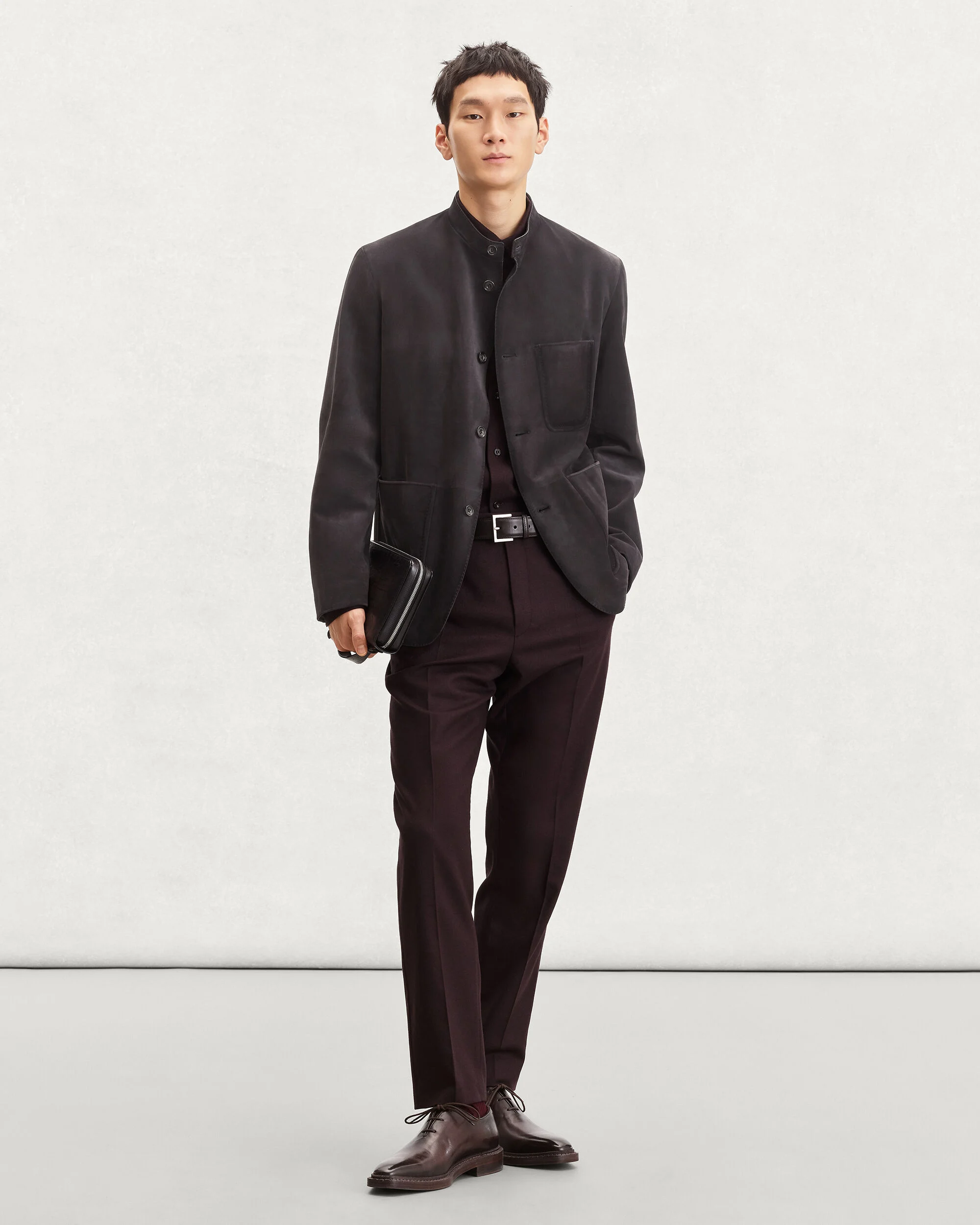 Patina Leather Foresti&egrave;re Jacket, Warm Purple Grey, hi-res