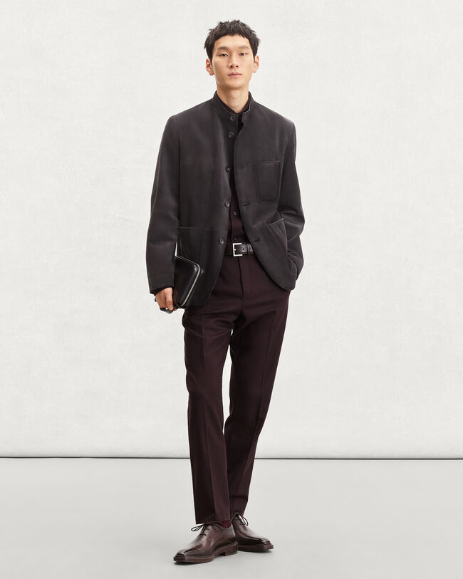 Patina Leather Foresti&egrave;re Jacket, Warm Purple Grey, hi-res