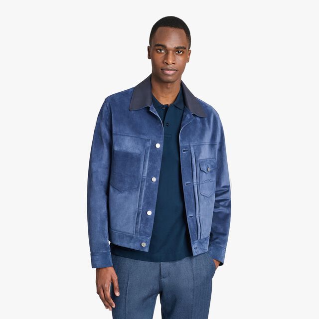 Suede Denim Jacket, ESSENTIAL BLUE, hi-res 2