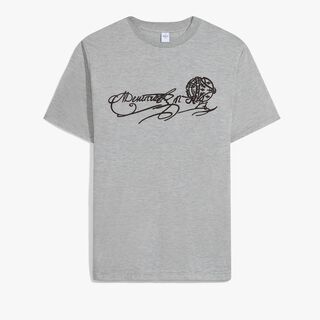 Suede Effect Scritto T-Shirt