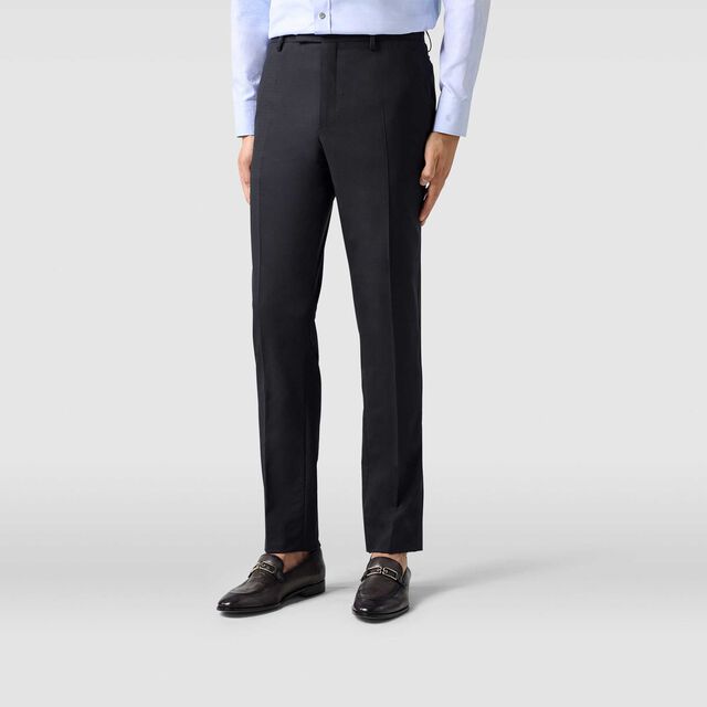 Pantalon Slim Classique En Laine, COLD NIGHT BLUE, hi-res 3