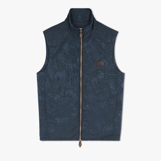 Gilet Sans Manches En Nylon Scritto, WASHED INDIGO, hi-res