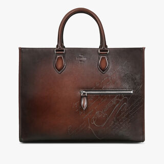 Ulysse Small Scritto Swipe Leather Tote Bag, TDM INTENSO, hi-res