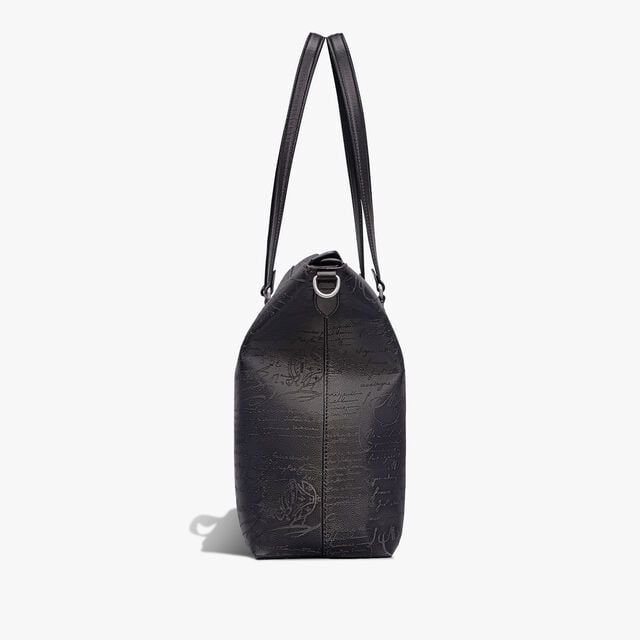 Late Hour Scritto Leather Shopper, NERO GRIGIO, hi-res 4