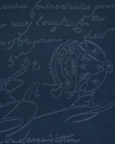 Scritto Embroidery T-shirt, Noir, hi-res