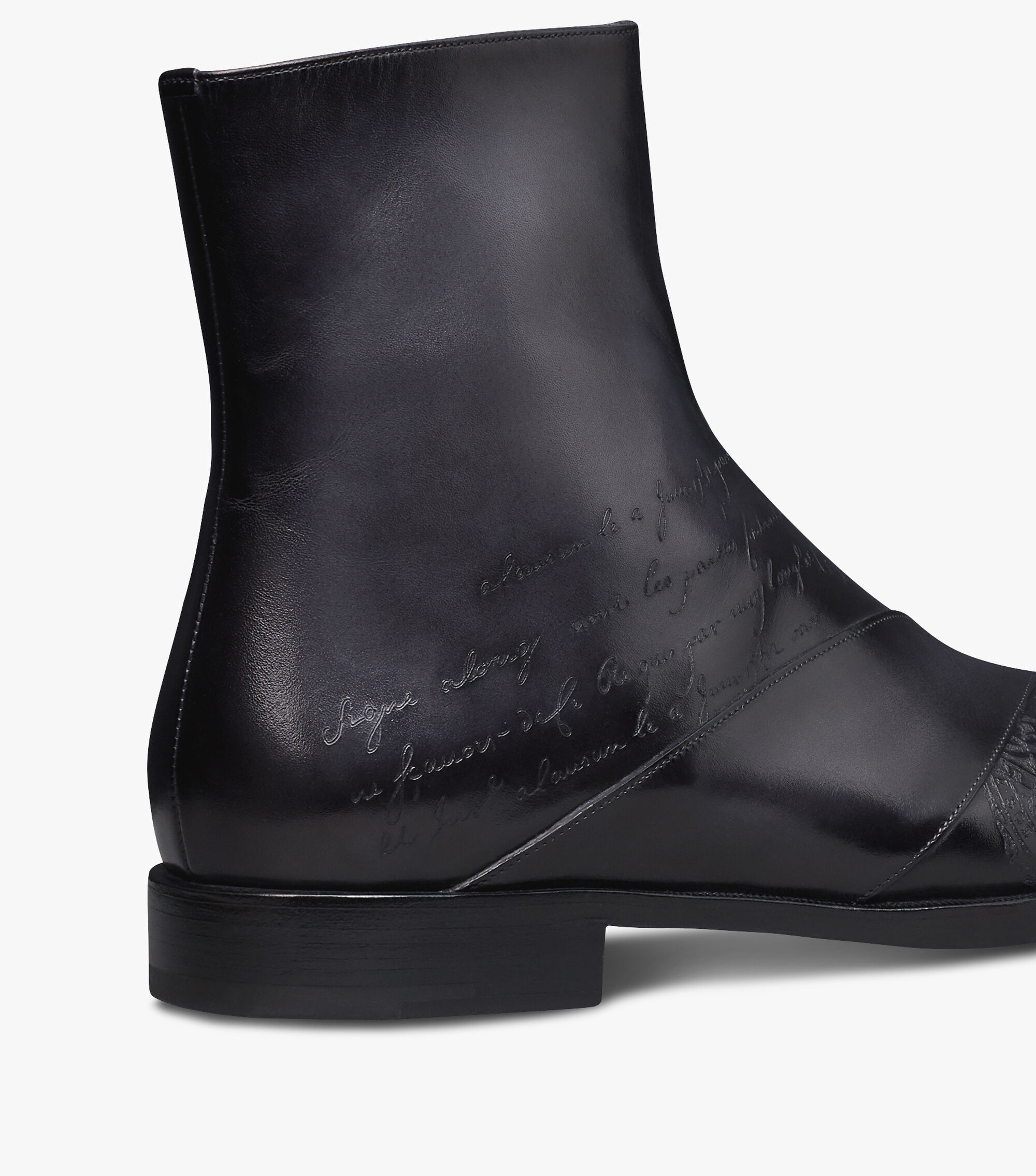 Patchwork Demesure Scritto Leather Boot, NERO GRIGIO, hi-res 5