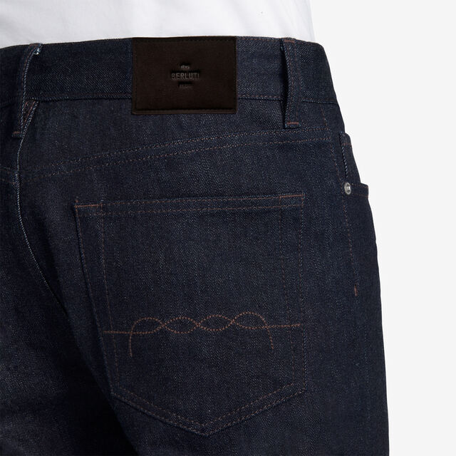 Indigo Denim Trousers, DARK INDIGO DENIM, hi-res 6
