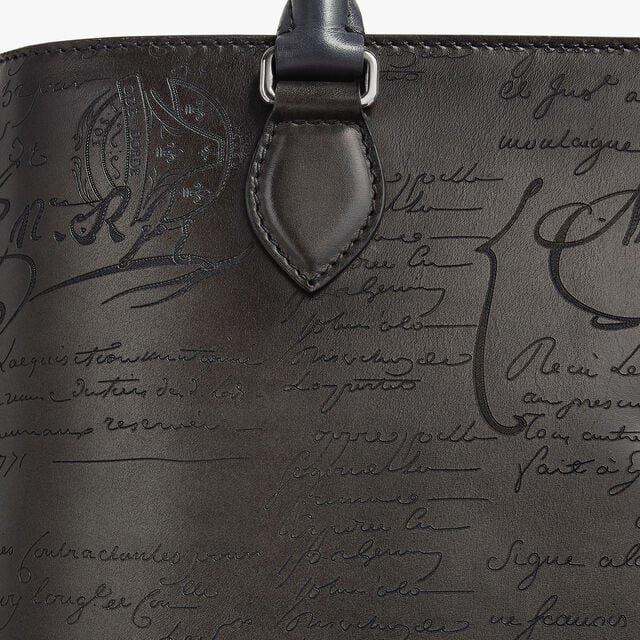 Cabas Toujours Xs En Cuir Scritto, NERO GRIGIO, hi-res 7