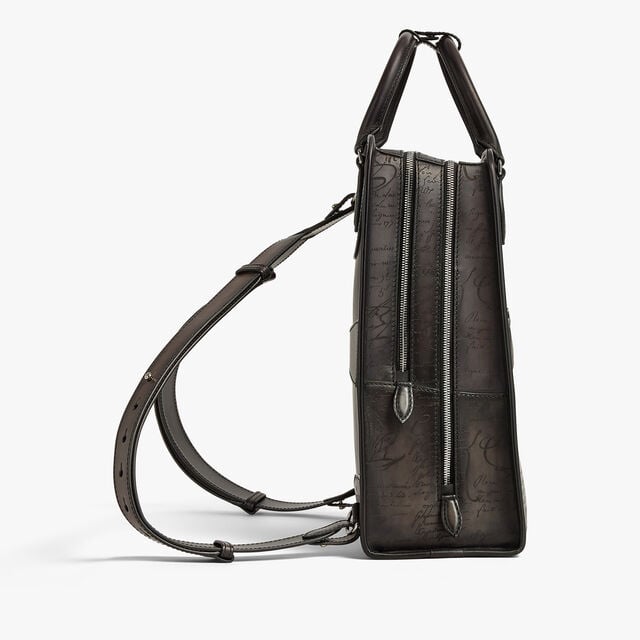 Premier Jour Scritto Leather Backpack, NERO GRIGIO, hi-res 4