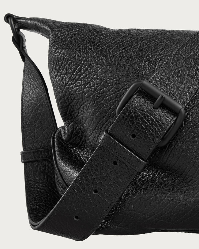 Toujours Soft Zipped Hobo Messenger, Deep Black, hi-res