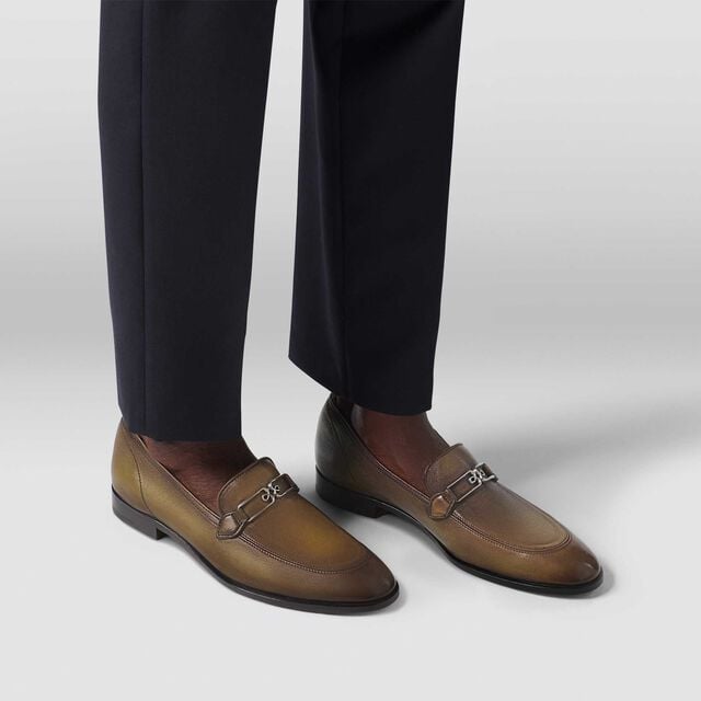 B Volute Calf Leather Loafer, KAKI, hi-res 7