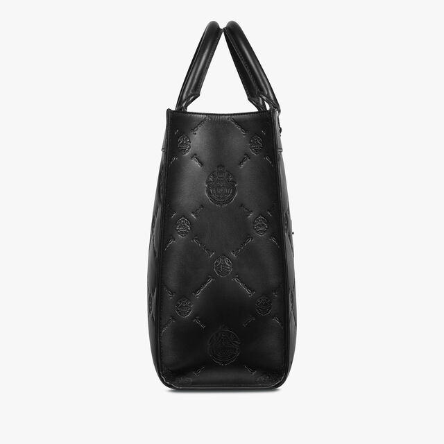 Ulysse Small Leather Tote Bag, BLACK, hi-res 5